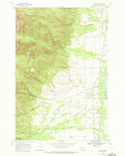 United States Geological Survey Victor, MT (1967, 24000-Scale) digital map