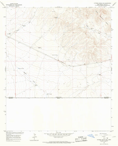 United States Geological Survey Victorio Ranch SE, NM (1964, 24000-Scale) digital map