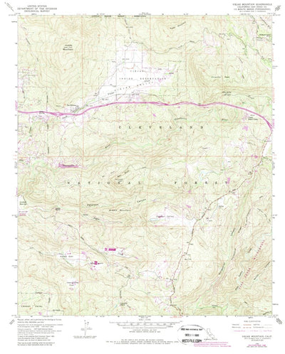 United States Geological Survey Viejas Mountain, CA (1960, 24000-Scale) digital map