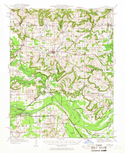 United States Geological Survey Vienna, IL (1942, 62500-Scale) digital map