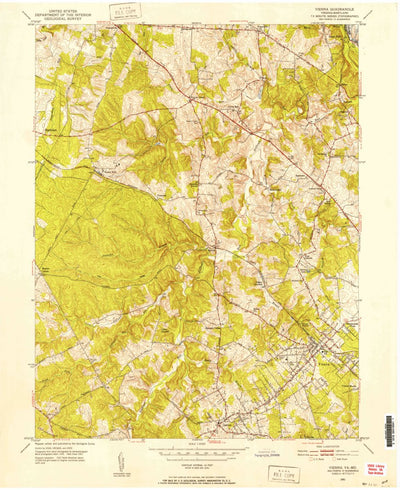 United States Geological Survey Vienna, VA-MD (1951, 24000-Scale) digital map