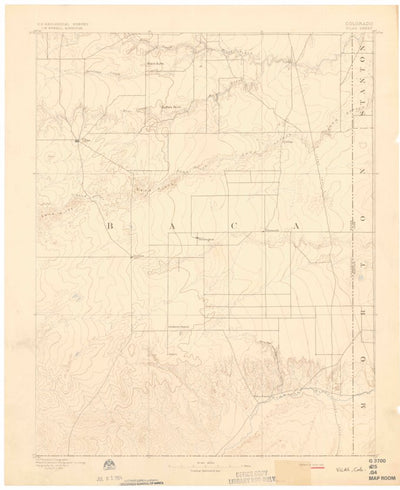 United States Geological Survey Vilas, CO-KS (1892, 125000-Scale) digital map