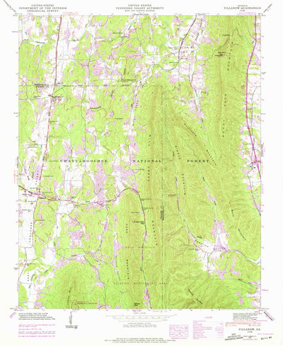 United States Geological Survey Villanow, GA (1946, 24000-Scale) digital map