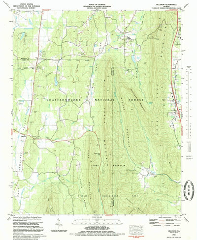 United States Geological Survey Villanow, GA (1983, 24000-Scale) digital map