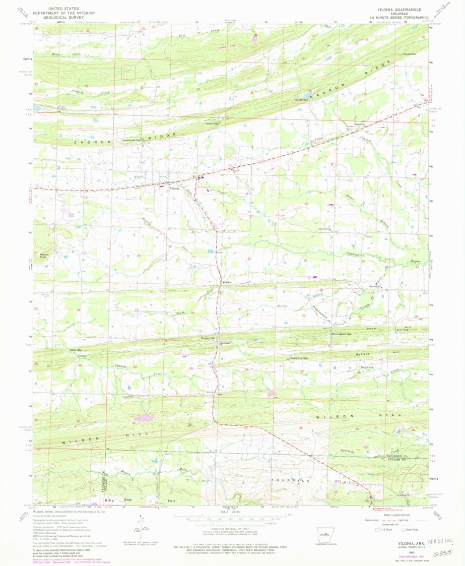 Vilonia, AR (1963, 24000Scale) Map by United States Geological Survey