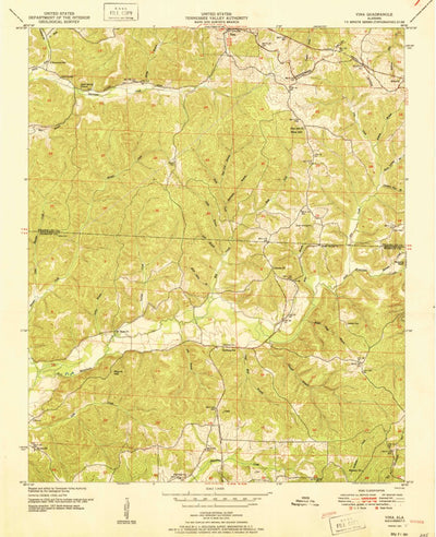 United States Geological Survey Vina, AL (1951, 24000-Scale) digital map