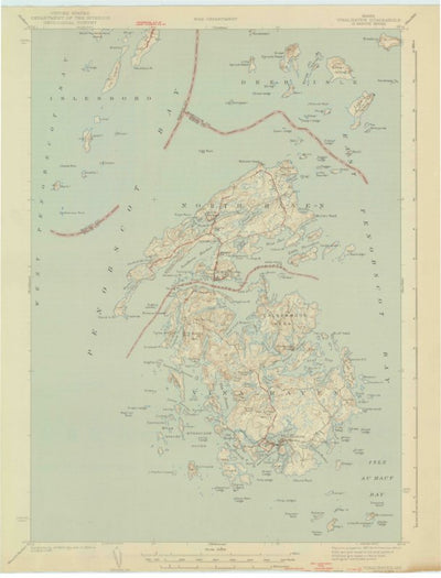 United States Geological Survey Vinalhaven, ME (1944, 62500-Scale) digital map