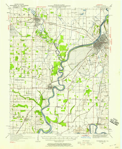 United States Geological Survey Vincennes, IN-IL (1944, 62500-Scale) digital map