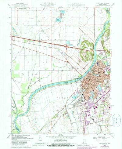 United States Geological Survey Vincennes, IN-IL (1965, 24000-Scale) digital map