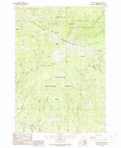 United States Geological Survey Vinegar Hill, OR (1988, 24000-Scale) digital map
