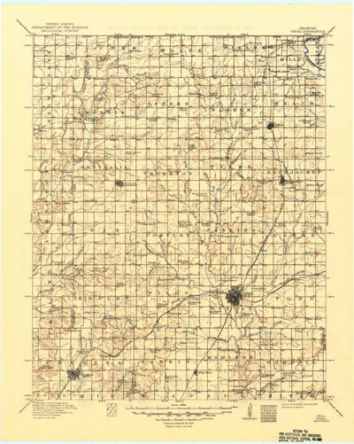 United States Geological Survey Vinta, OK-KS (1913, 125000-Scale) digital map