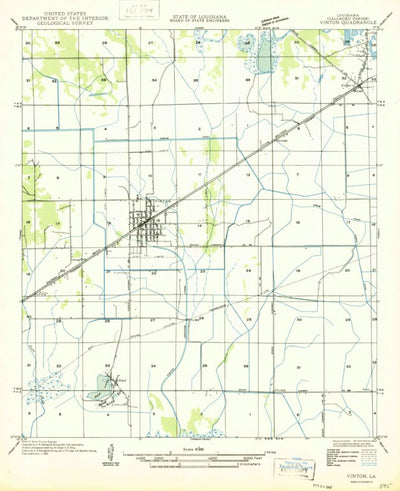 United States Geological Survey Vinton, LA (1947, 31680-Scale) digital map