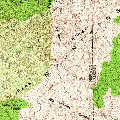 United States Geological Survey Virgin Peak, NV-AZ (1958, 62500-Scale) digital map