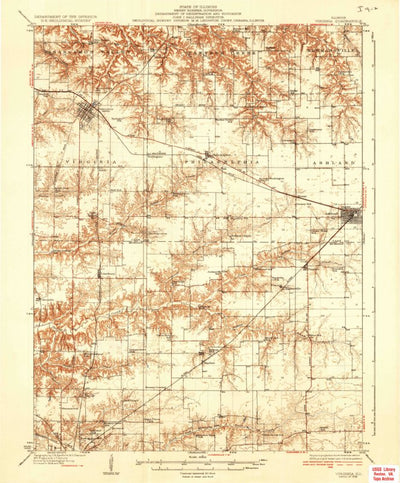 United States Geological Survey Virginia, IL (1936, 62500-Scale) digital map