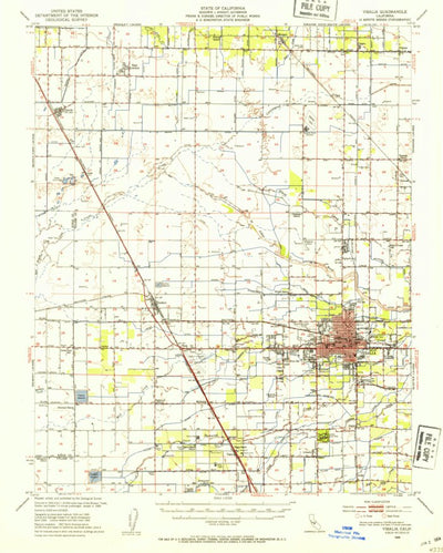 United States Geological Survey Visalia, CA (1949, 62500-Scale) digital map