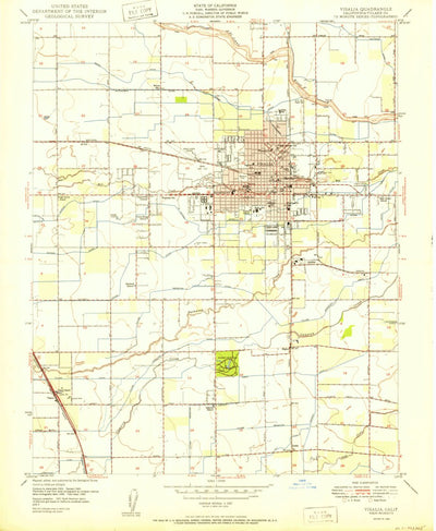 United States Geological Survey Visalia, CA (1950, 24000-Scale) digital map