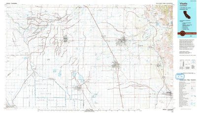 United States Geological Survey Visalia, CA (1993, 100000-Scale) digital map