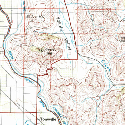 United States Geological Survey Visalia, CA (1993, 100000-Scale) digital map