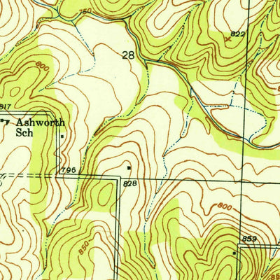 United States Geological Survey Vista, MO (1938, 24000-Scale) digital map