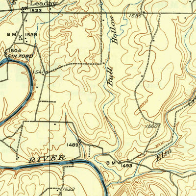 United States Geological Survey Voss, TX (1932, 62500-Scale) digital map