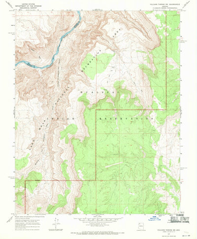 United States Geological Survey Vulcans Throne SW, AZ (1967, 24000-Scale) digital map