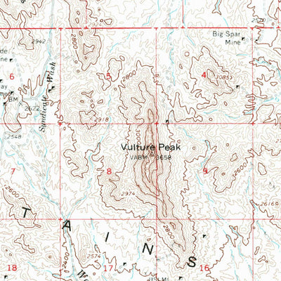 United States Geological Survey Vulture Mountains, AZ (1961, 62500-Scale) digital map