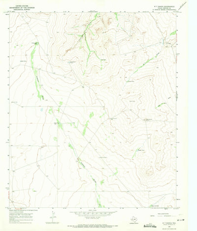 United States Geological Survey W T Ranch, TX (1968, 24000-Scale) digital map