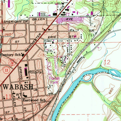 United States Geological Survey Wabash, IN (1963, 24000-Scale) digital map