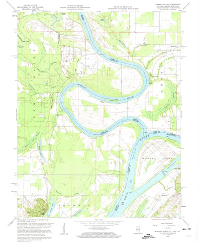 United States Geological Survey Wabash Island, KY-IL-IN (1958, 24000-Scale) digital map
