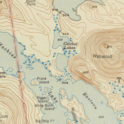 United States Geological Survey Wabassus Lake, ME (1943, 62500-Scale) digital map