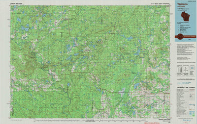 United States Geological Survey Wabeno, WI (1990, 100000-Scale) digital map