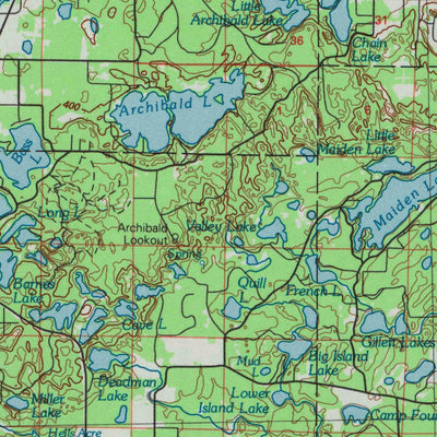 United States Geological Survey Wabeno, WI (1990, 100000-Scale) digital map