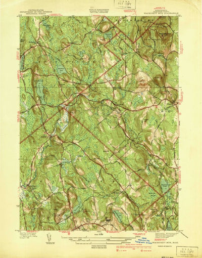 United States Geological Survey Wachusett Mountain, MA (1940, 31680-Scale) digital map