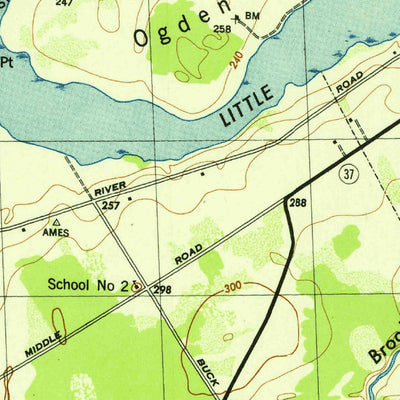 United States Geological Survey Waddington, NY (1943, 31680-Scale) digital map