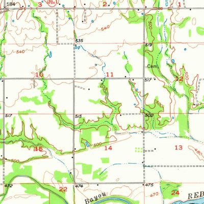 United States Geological Survey Wade, OK-TX (1957, 62500-Scale) digital map