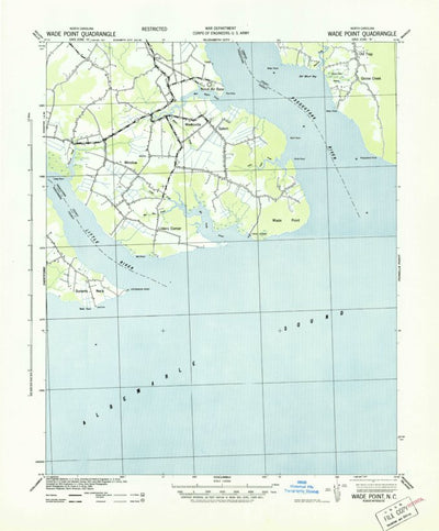 United States Geological Survey Wade Point, NC (1943, 62500-Scale) digital map