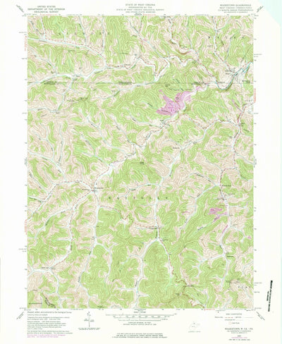 United States Geological Survey Wadestown, WV-PA (1958, 24000-Scale) digital map