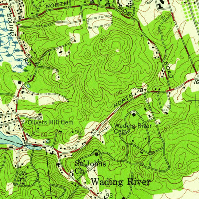 United States Geological Survey Wading River, NY (1957, 24000-Scale) digital map
