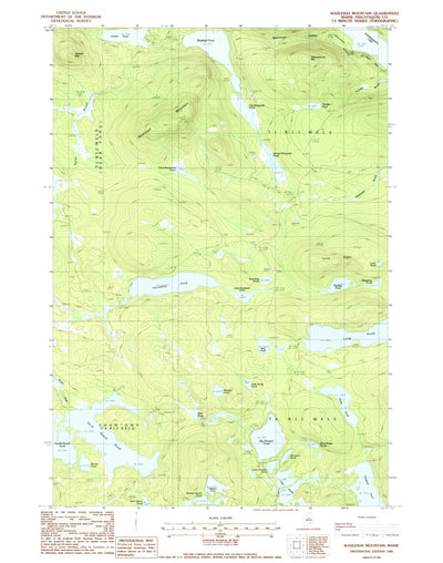 United States Geological Survey Wadleigh Mountain, ME (1988, 24000-Scale) digital map