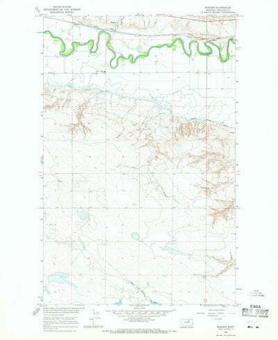 United States Geological Survey Wagner, MT (1965, 24000-Scale) digital map