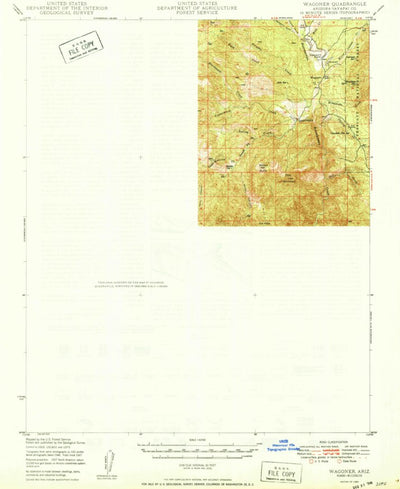 United States Geological Survey Wagoner, AZ (1950, 62500-Scale) digital map