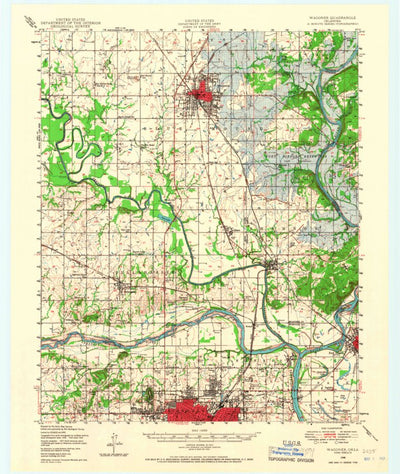 United States Geological Survey Wagoner, OK (1948, 62500-Scale) digital map