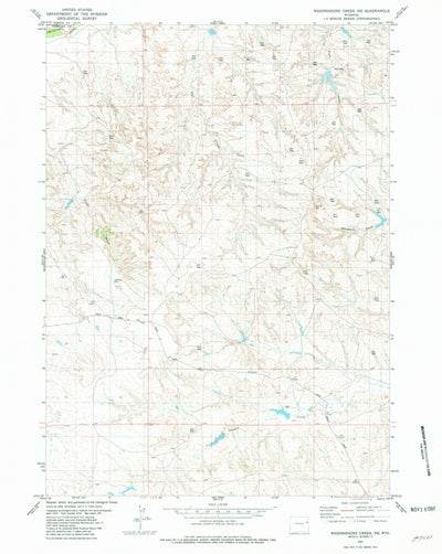 United States Geological Survey Wagonhound Creek NE, WY (1981, 24000-Scale) digital map