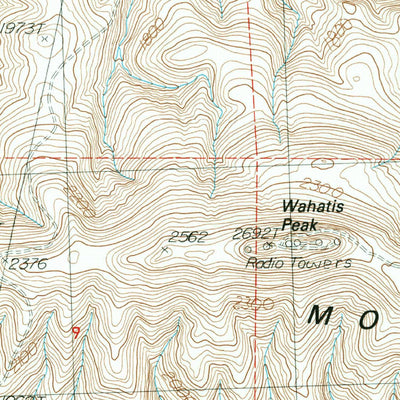 United States Geological Survey Wahatis Peak, WA (1986, 24000-Scale) digital map