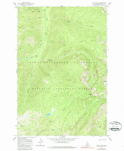United States Geological Survey Wahoo Peak, ID (1966, 24000-Scale) digital map