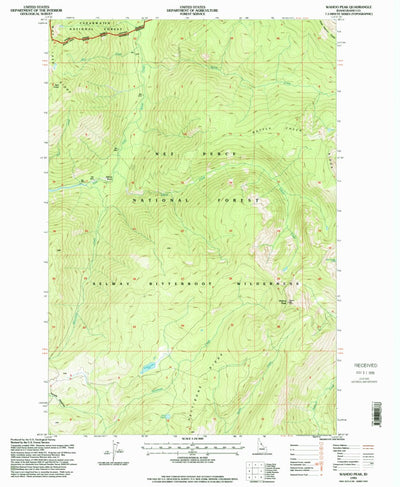 United States Geological Survey Wahoo Peak, ID (1995, 24000-Scale) digital map