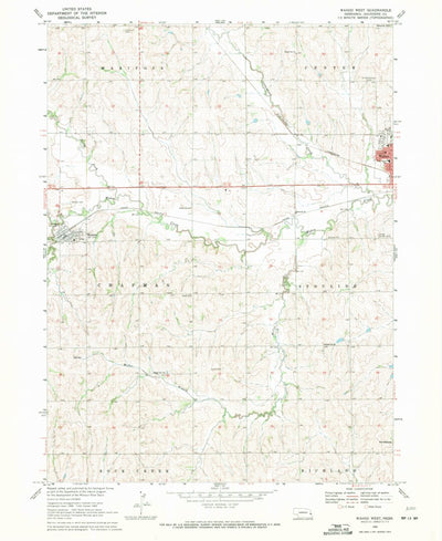 United States Geological Survey Wahoo West, NE (1969, 24000-Scale) digital map