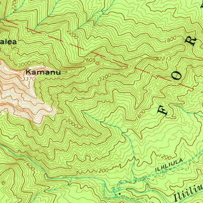 United States Geological Survey Waialeale, HI (1965, 24000-Scale) digital map