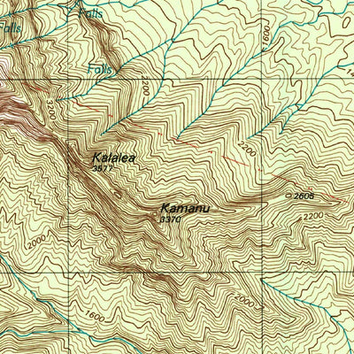 United States Geological Survey Waialeale, HI (1991, 24000-Scale) digital map