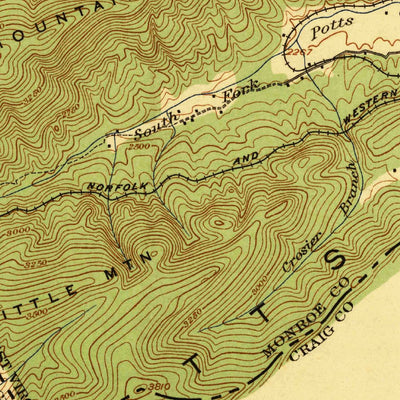United States Geological Survey Waiteville, VA-WV (1923, 62500-Scale) digital map